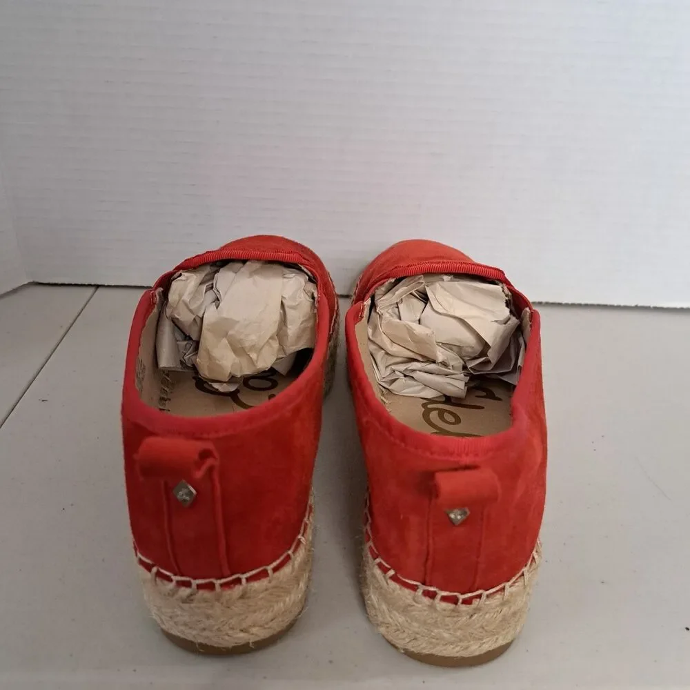 Sam Edelman Women's Carrin Suede Platform Espadrille Slip On Shoes Red size 8.5M